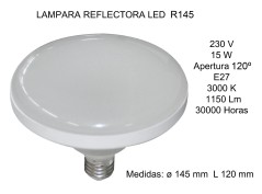 LÁMPARA REFLECTORA LED R145 15W E27 3000K