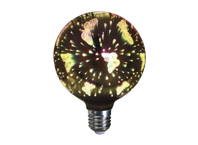 LAMPARA LED CON EFECTO  MARIPOSAS EN 3 DIMENSIONES  - G125 E27 4W