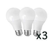 PACK 3 - LAMPARA STANDARD LED E27 9W - LUZ DÍA 6500K - FBRIGHT ECO